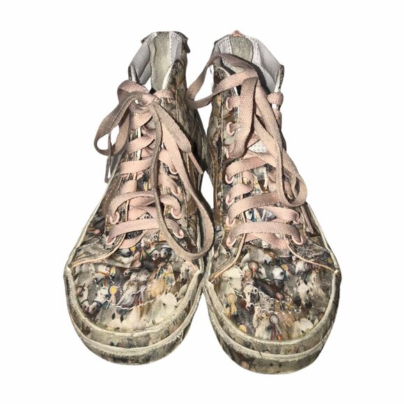 HTF Vans Molo Pink Horse Hi Top Sneakers 2.5 Equestrian Animal Lover - Picture 3 of 12